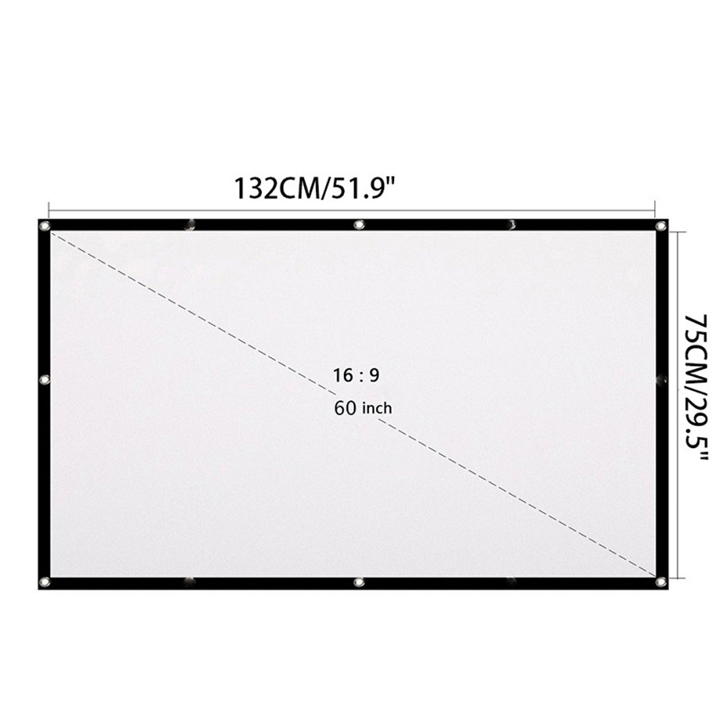 16:9 Foldable Projector Screen for Outdoor Movies and Home Cinema 3D Ready
