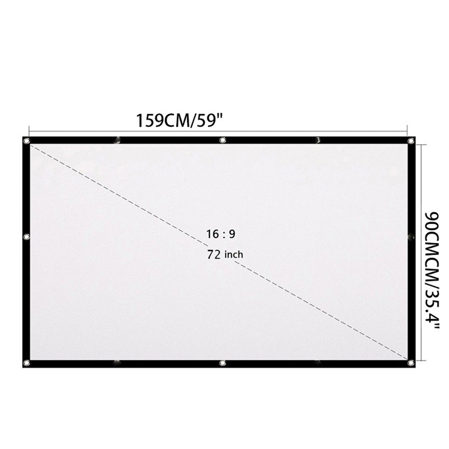 16:9 Foldable Projector Screen for Outdoor Movies and Home Cinema 3D Ready