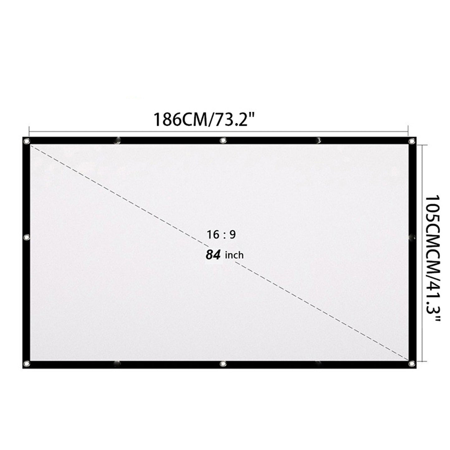 16:9 Foldable Projector Screen for Outdoor Movies and Home Cinema 3D Ready