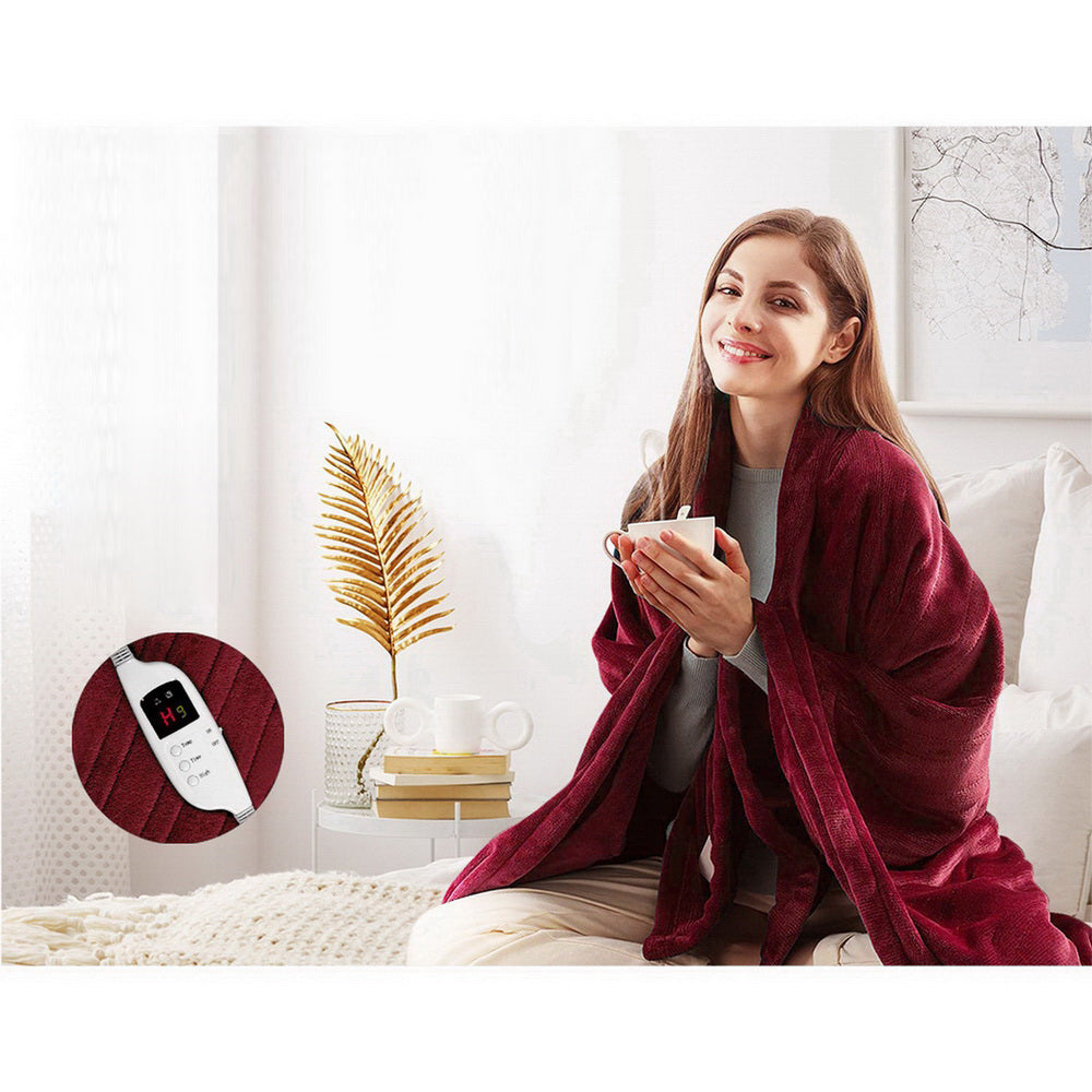 Electric Throw Blanket - Burgundy
