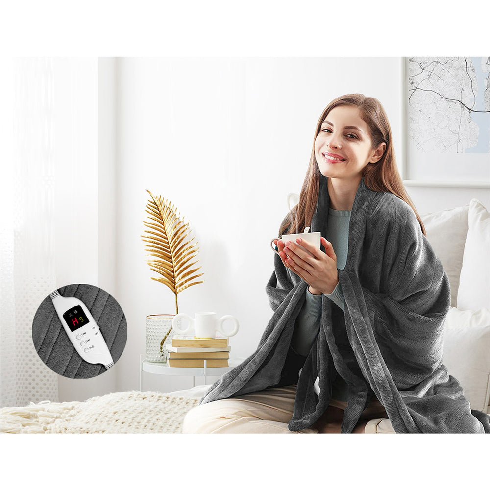 Electric Heated Snuggle Blanket - Silver