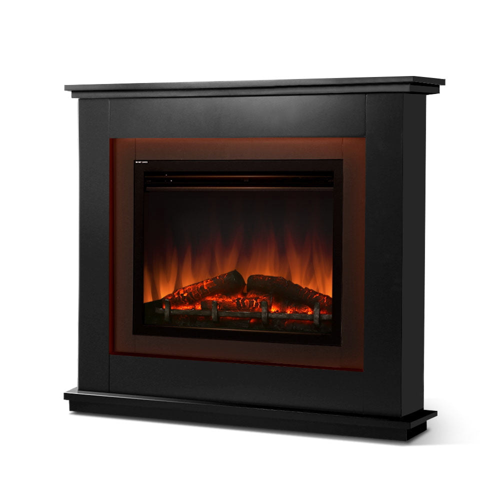 Portable Electric Fireplace Mantle - Black - 2000W