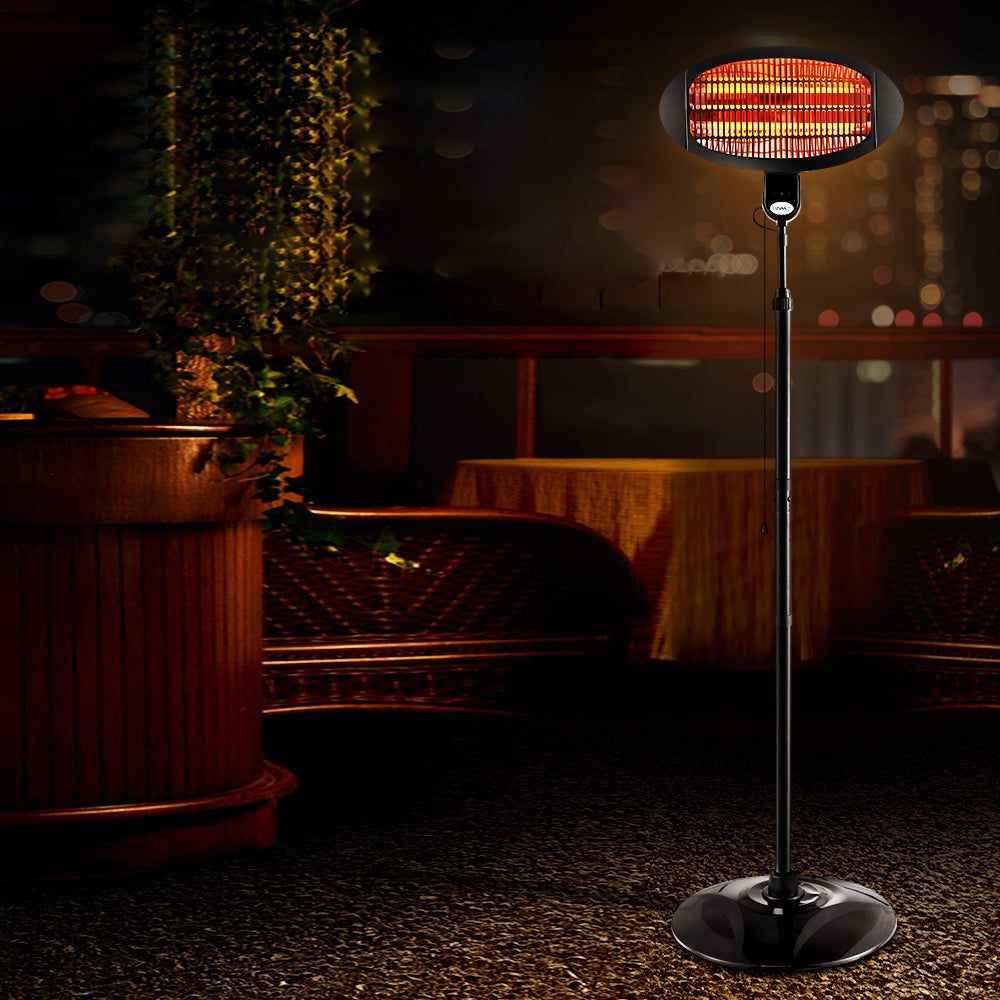 Portable Electric Patio Heater 2000W - Black