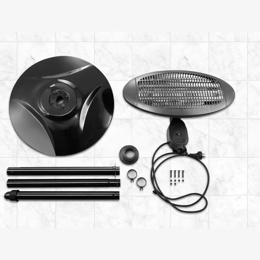 Portable Electric Patio Heater 2000W - Black