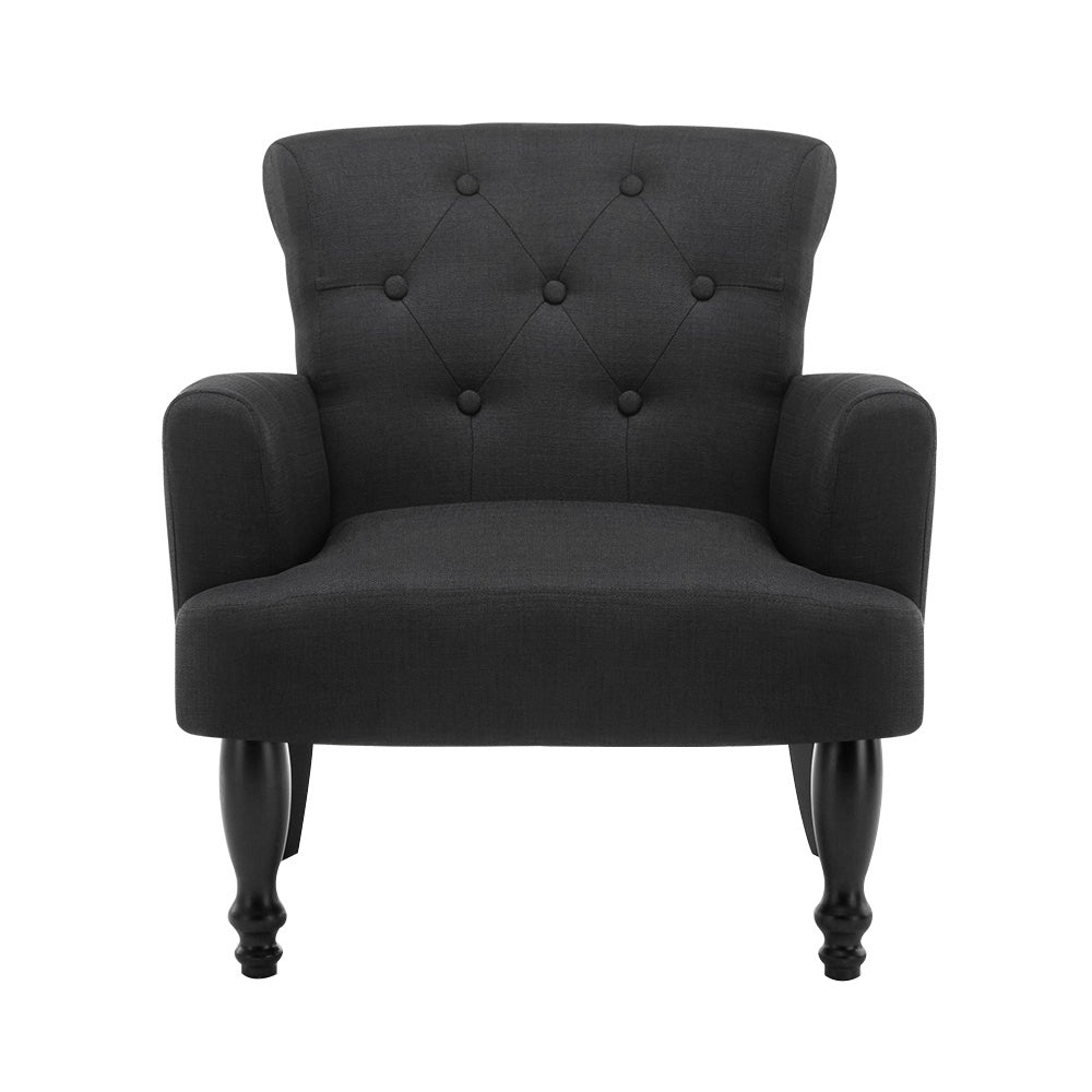 French Chair Retro Wing - Black