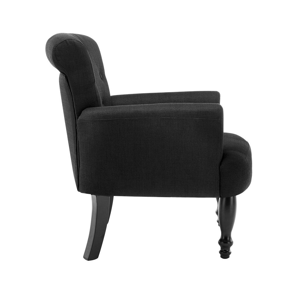 French Chair Retro Wing - Black