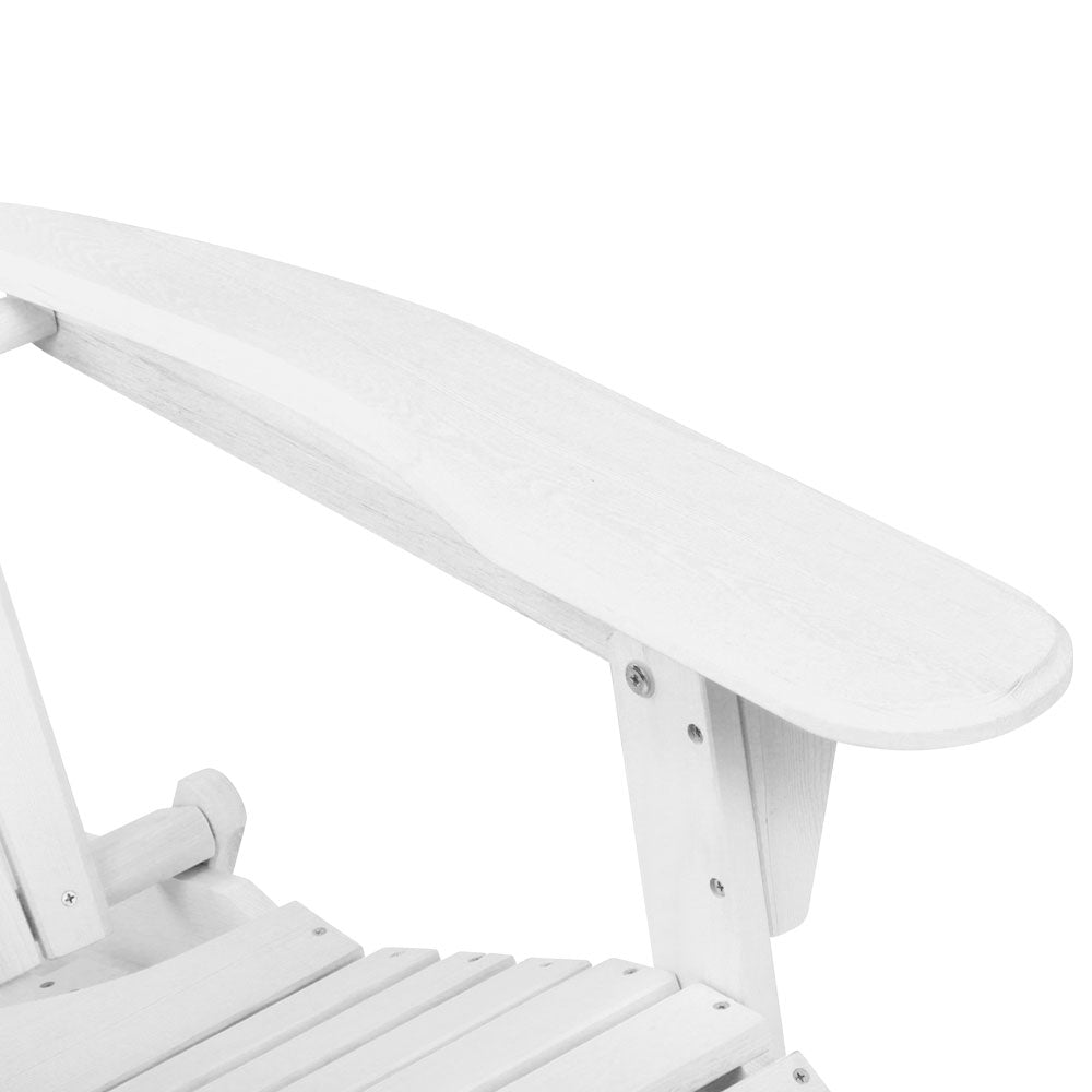 Outdoor Chair with Ottoman Set White - 3PCS