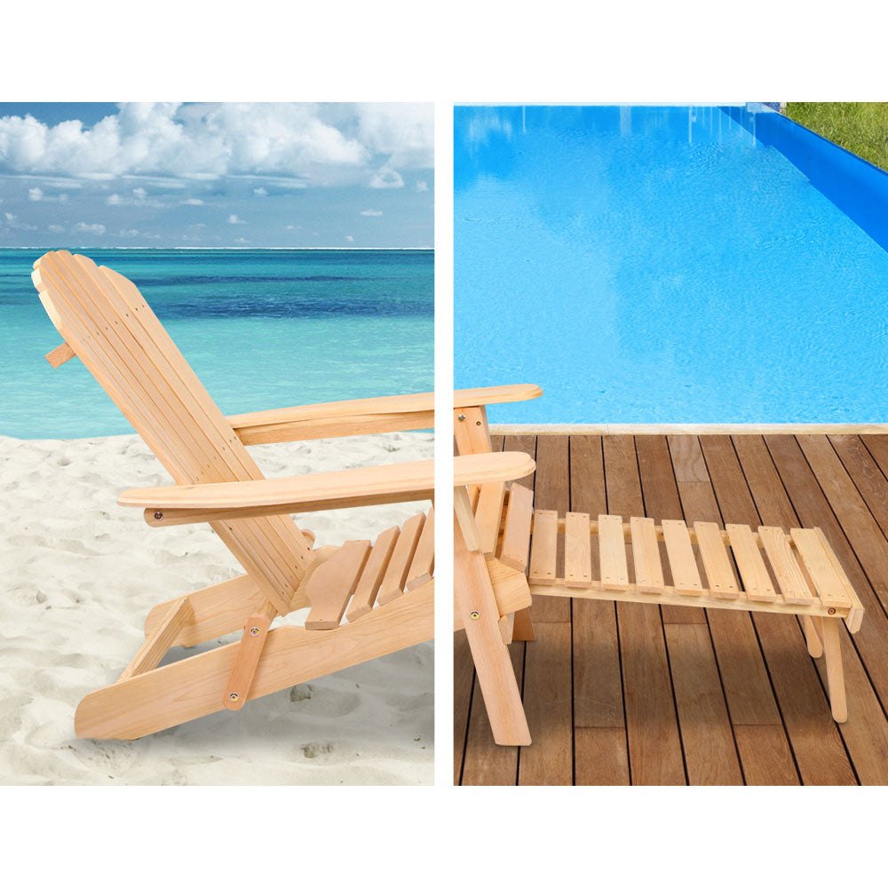 Outdoor Garden and Beach Reclining Sun Chair - 150KG Capacity