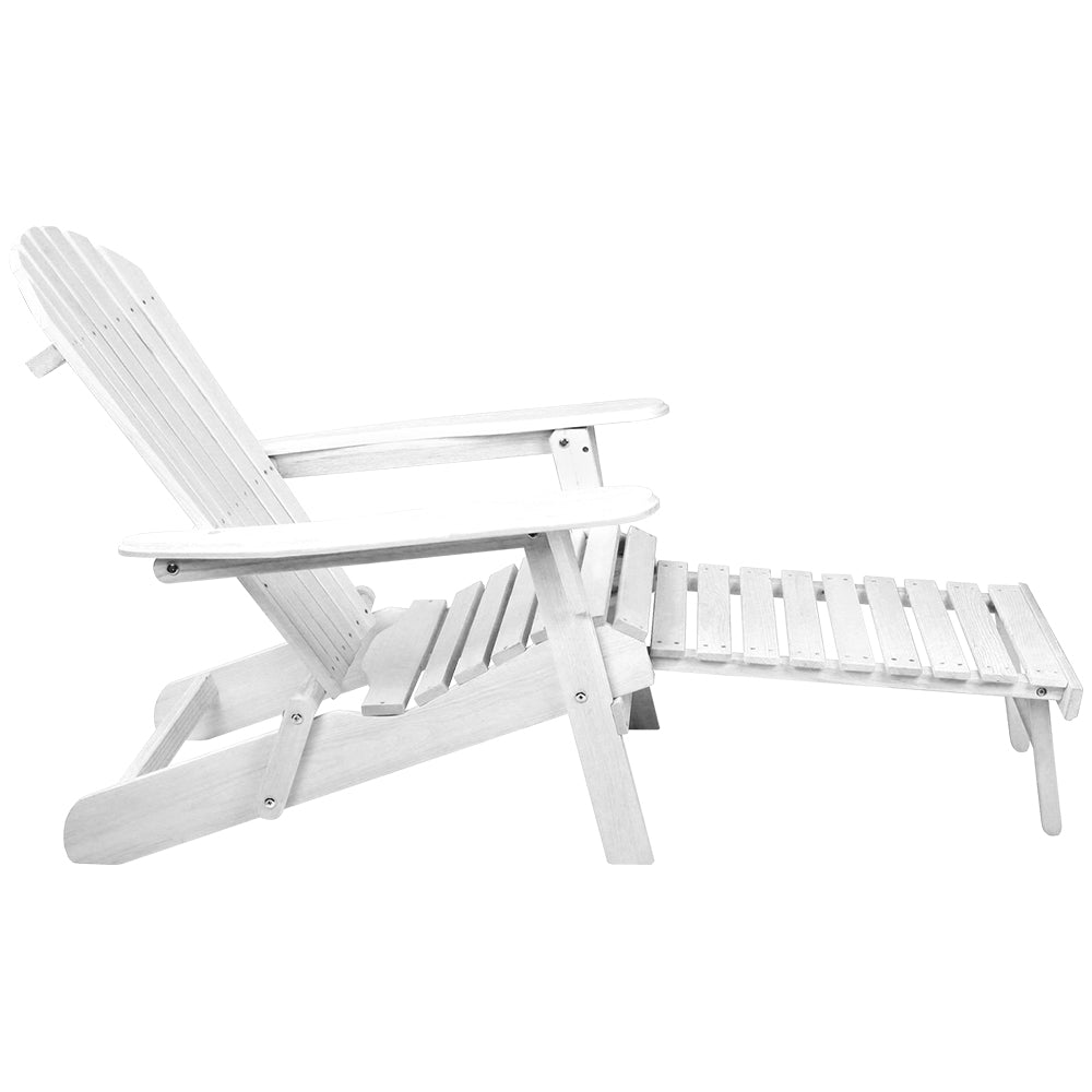 Outdoor Chairs Patio Furniture Beach Adirondack Lounge Set of 2 - White