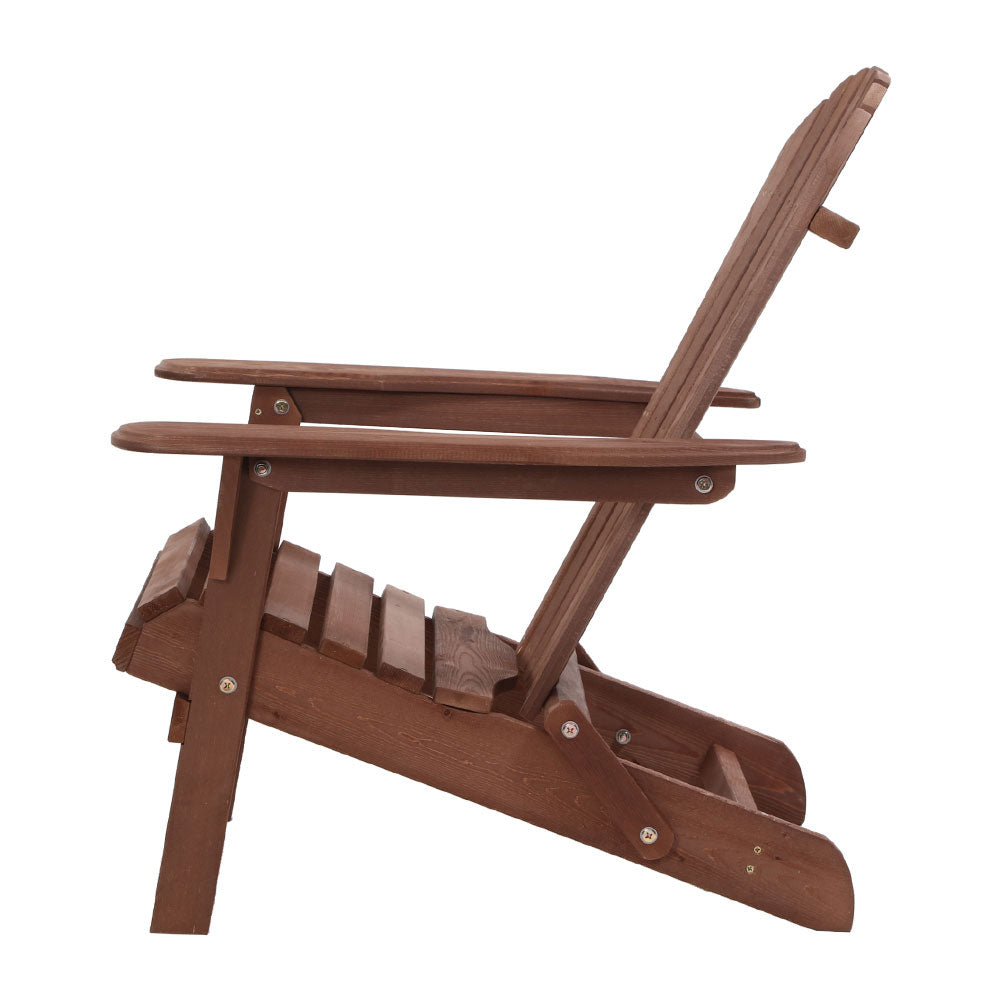 Outdoor Folding Beach Camping Chairs Table Set - Fir Wood