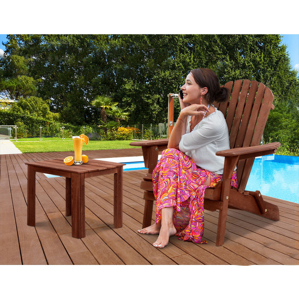 Outdoor Folding Beach Camping Chairs Table Set - Fir Wood