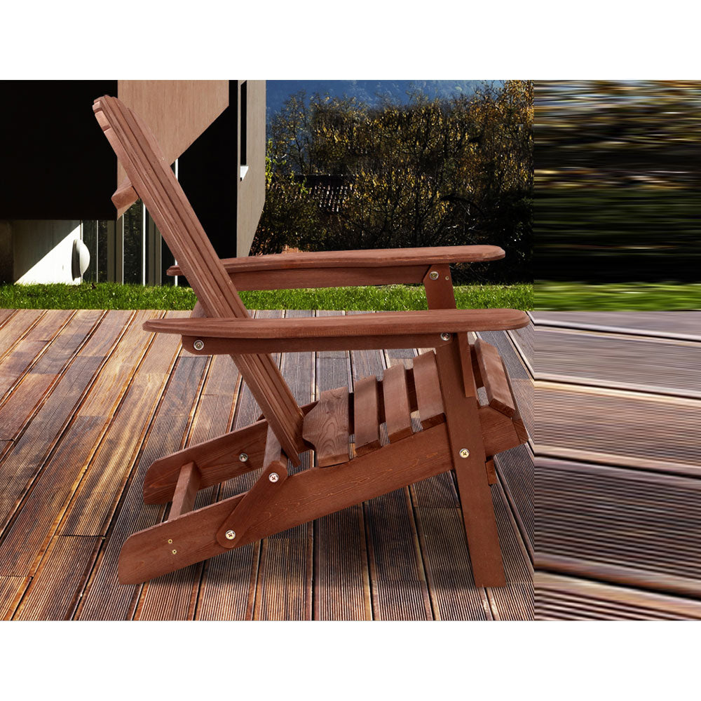 Outdoor Folding Beach Camping Chairs Table Set - Fir Wood