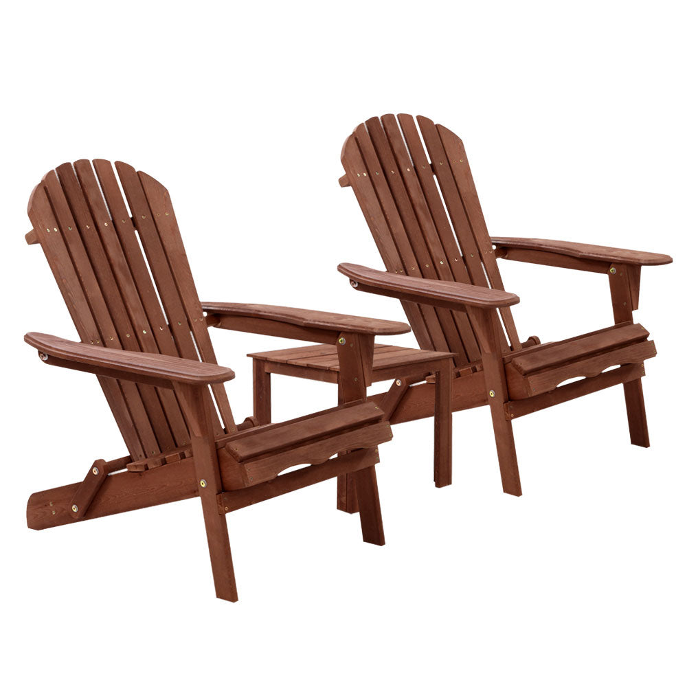 Outdoor Setting Beach Table Wood Set - 3 piece