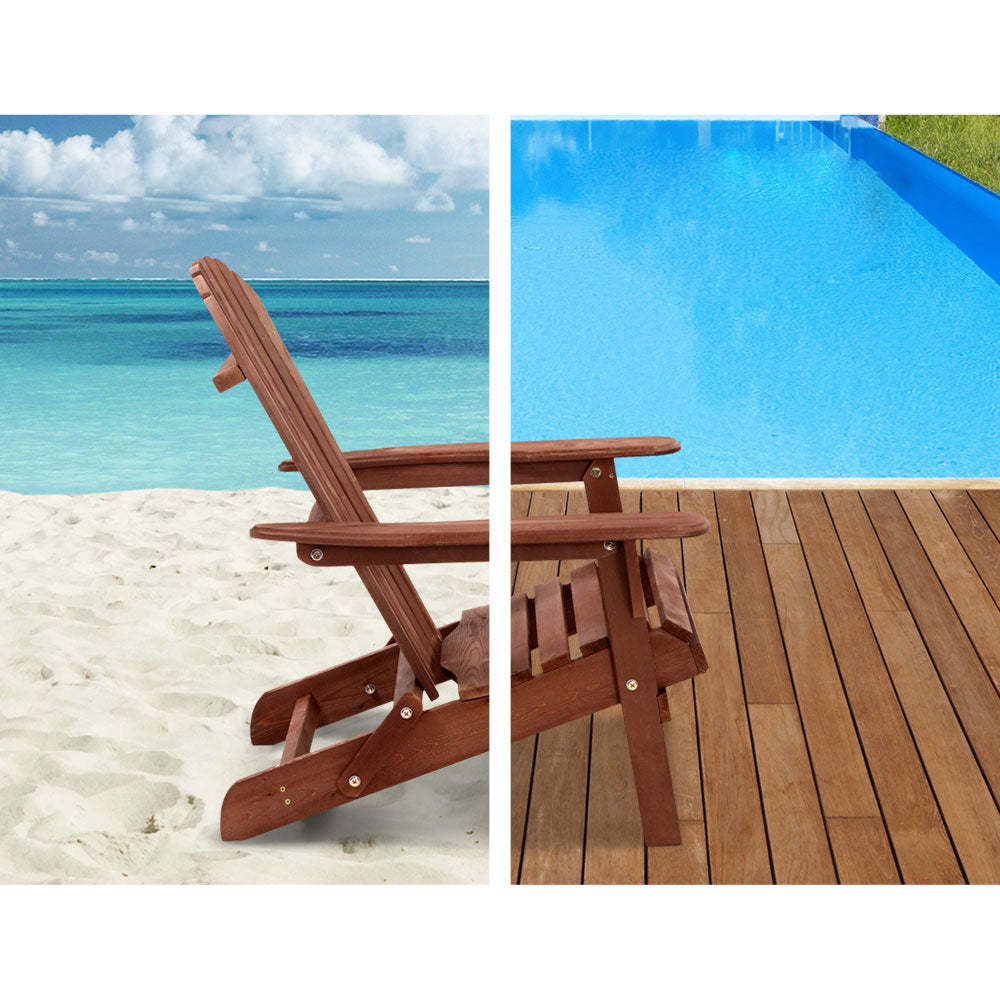 Outdoor Setting Beach Table Wood Set - 3 piece