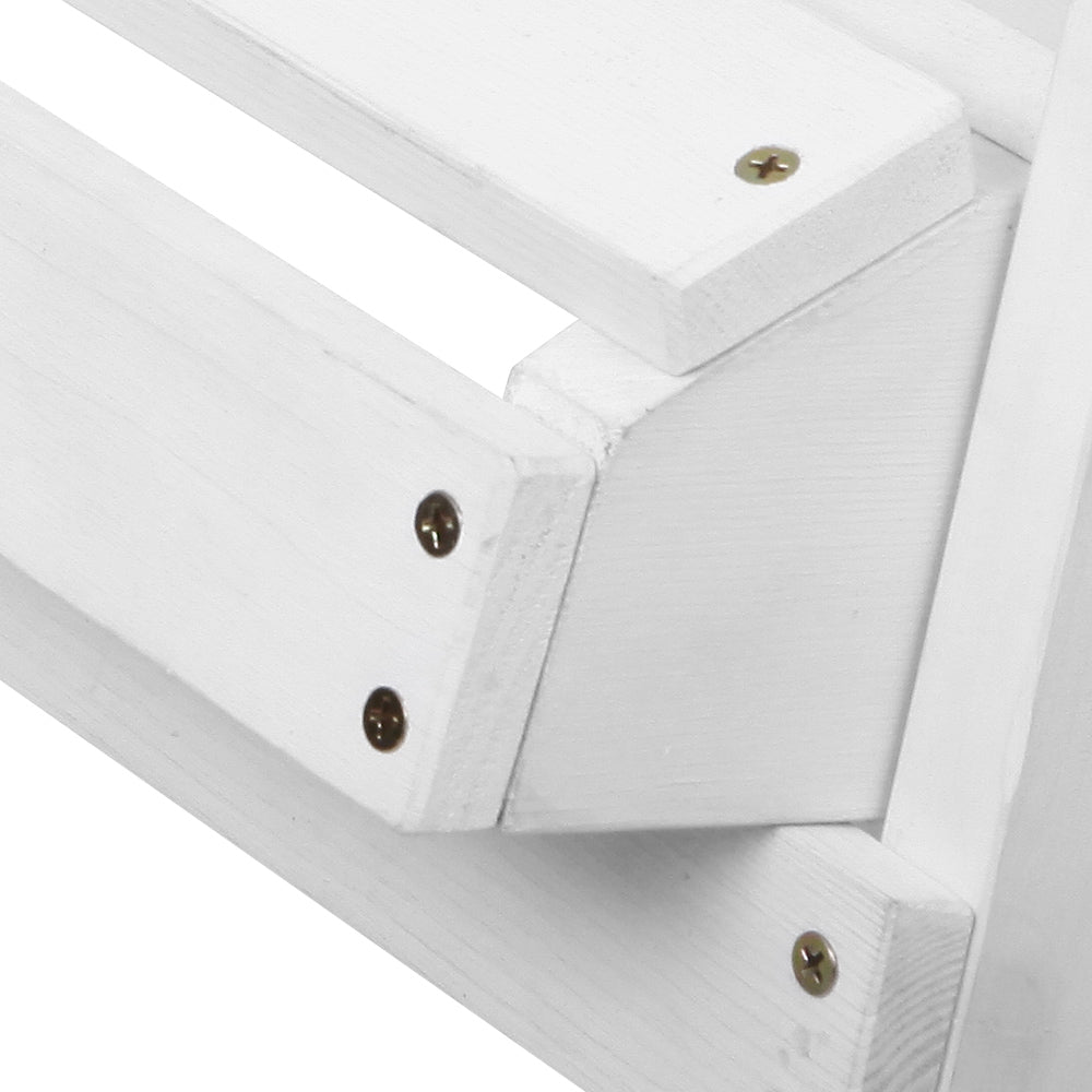 Outdoor Sun Lounge Beach Wooden Adirondack Patio Chair Table - White