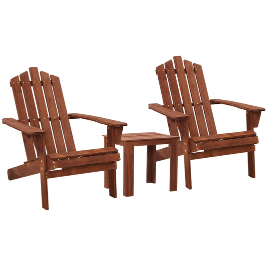 Wooden Outdoor Sun Lounge Set -Brown