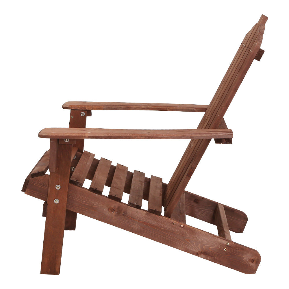 Wooden Outdoor Sun Lounge Set -Brown