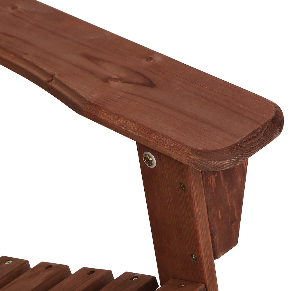 Wooden Outdoor Sun Lounge Set -Brown