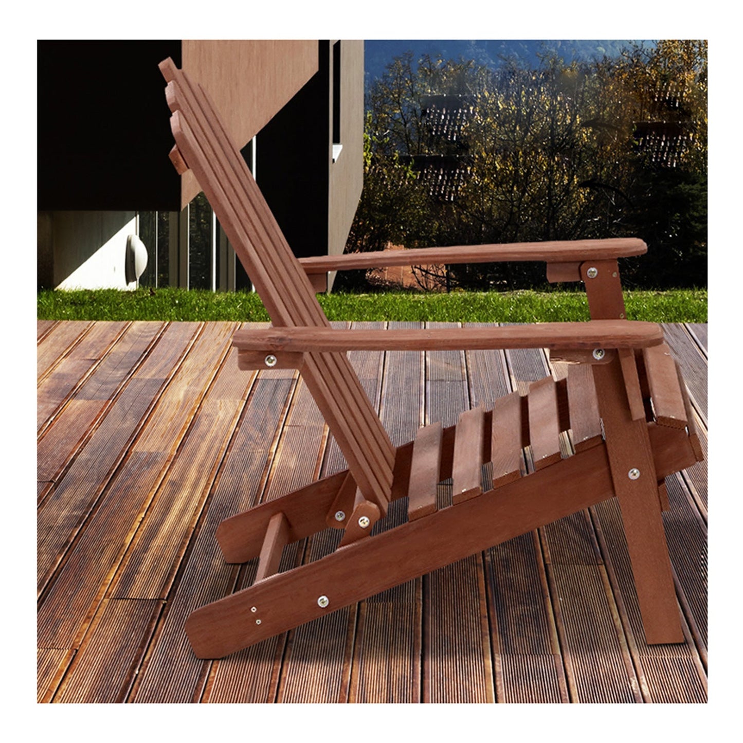 Wooden Outdoor Sun Lounge Set -Brown
