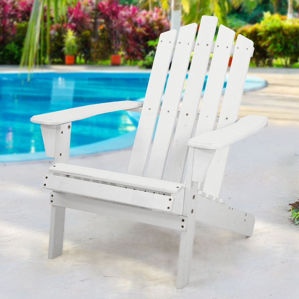 Outdoor Lounge Patio Sun Chair - White