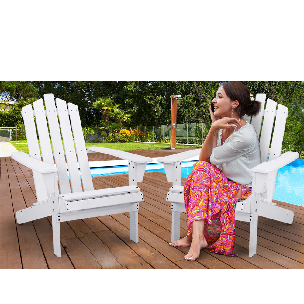 Outdoor Lounge Patio Sun Chair - White