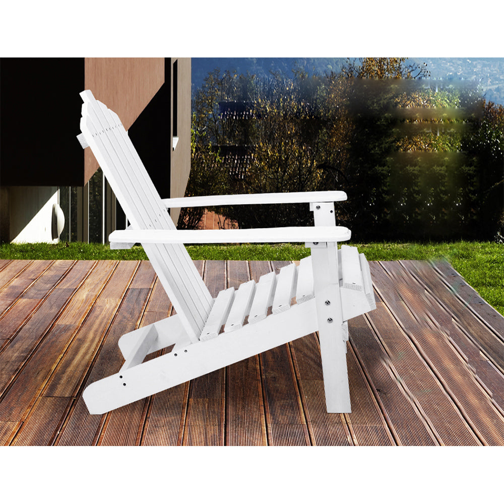Outdoor Lounge Patio Sun Chair - White
