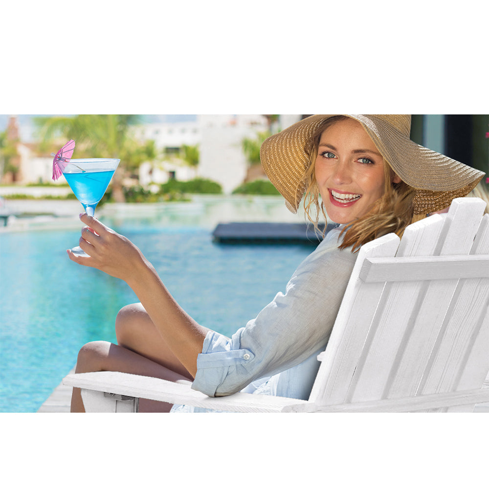 Outdoor Lounge Patio Sun Chair - White