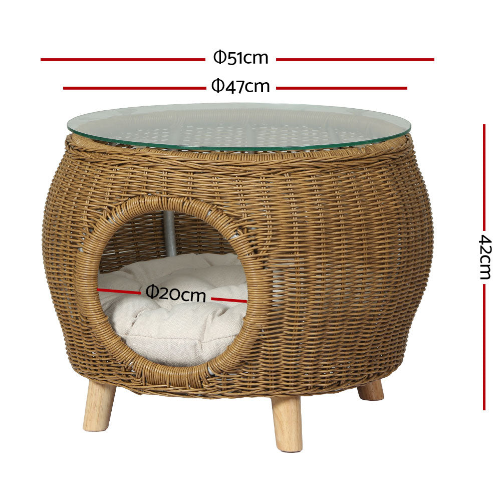 Patio Side Table Coffee Pet Bed Furniture Desk - For Indoor and Outdoor