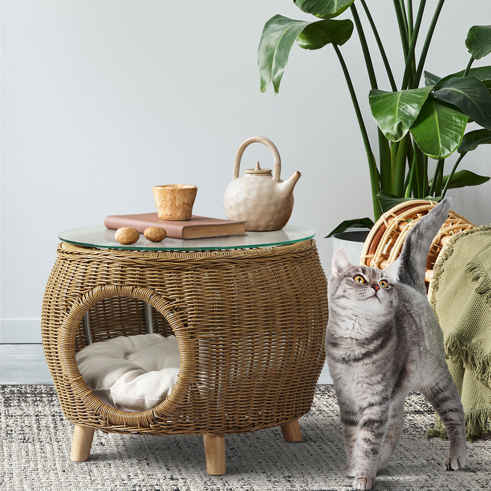 Patio Side Table Coffee Pet Bed Furniture Desk - For Indoor and Outdoor