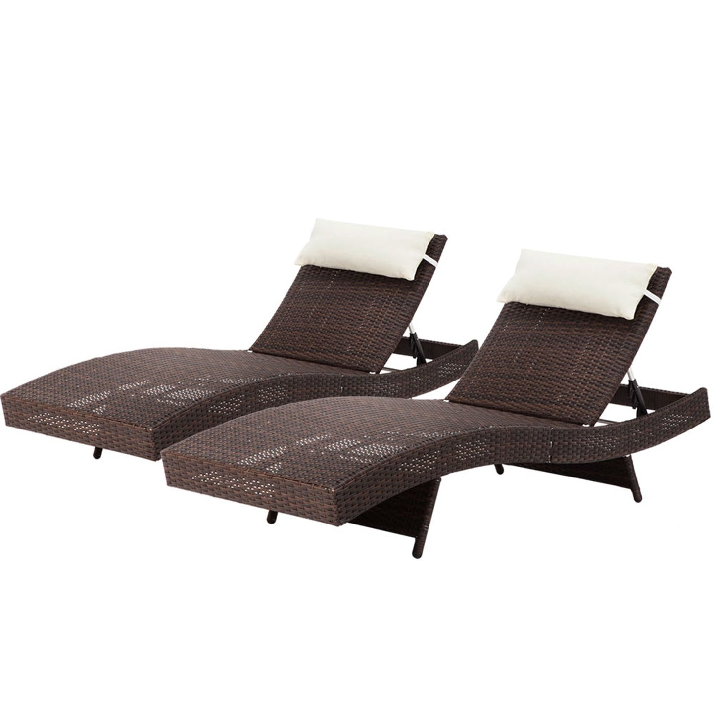 Outdoor Sun Lounge Bed - Set of 2