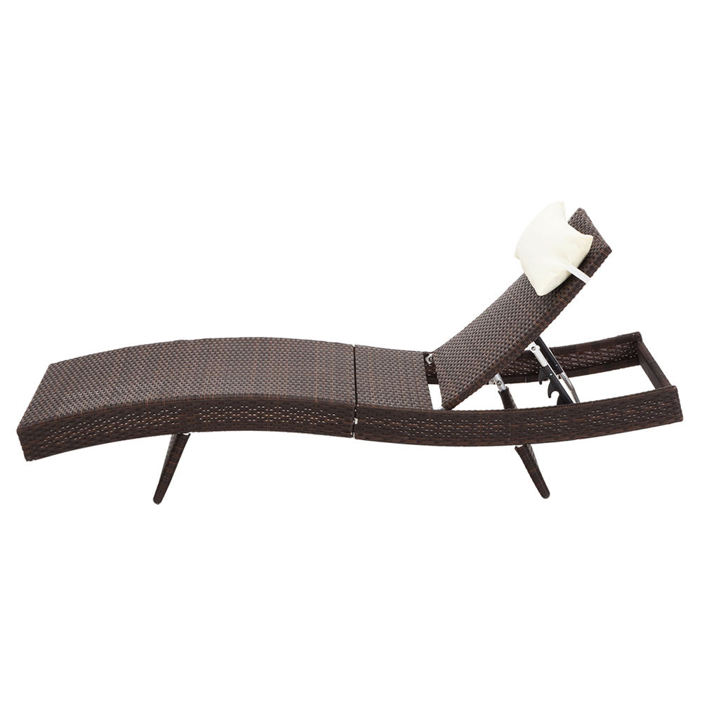 Outdoor Sun Lounge Bed - Set of 2