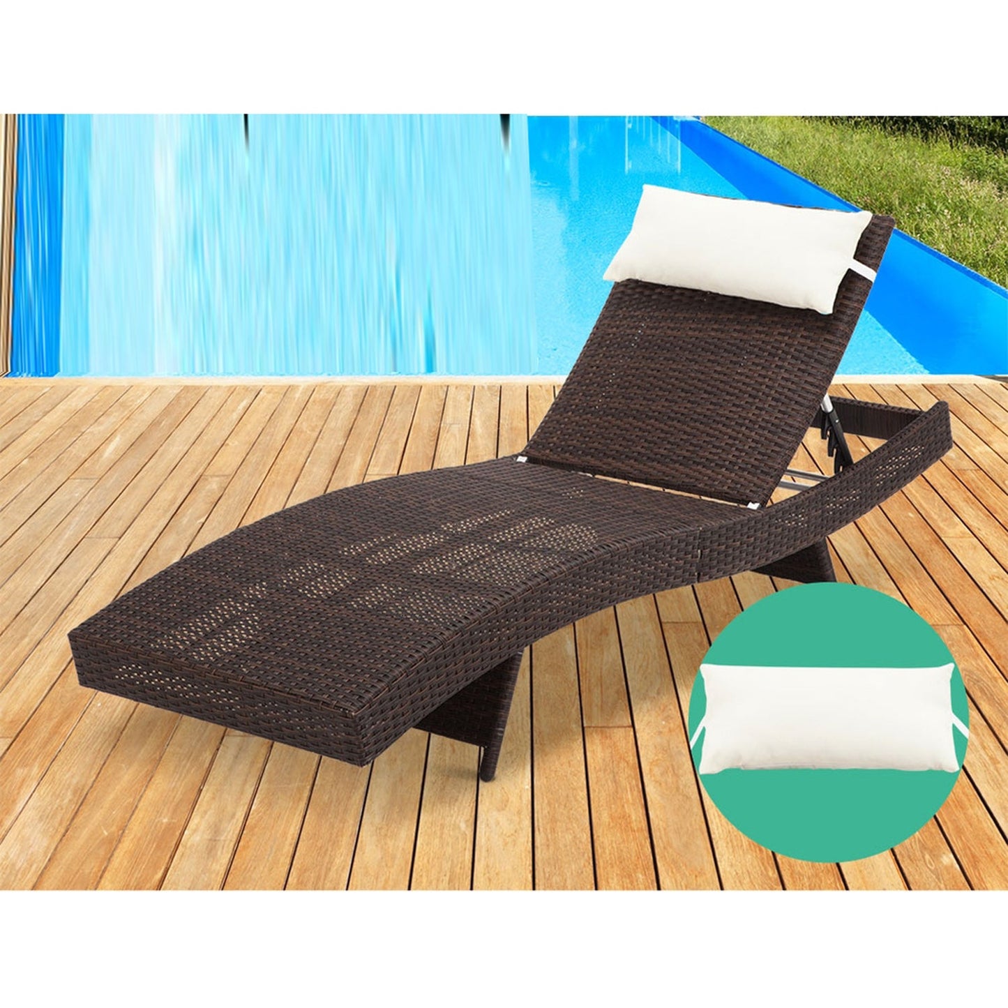Outdoor Sun Lounge Bed - Set of 2