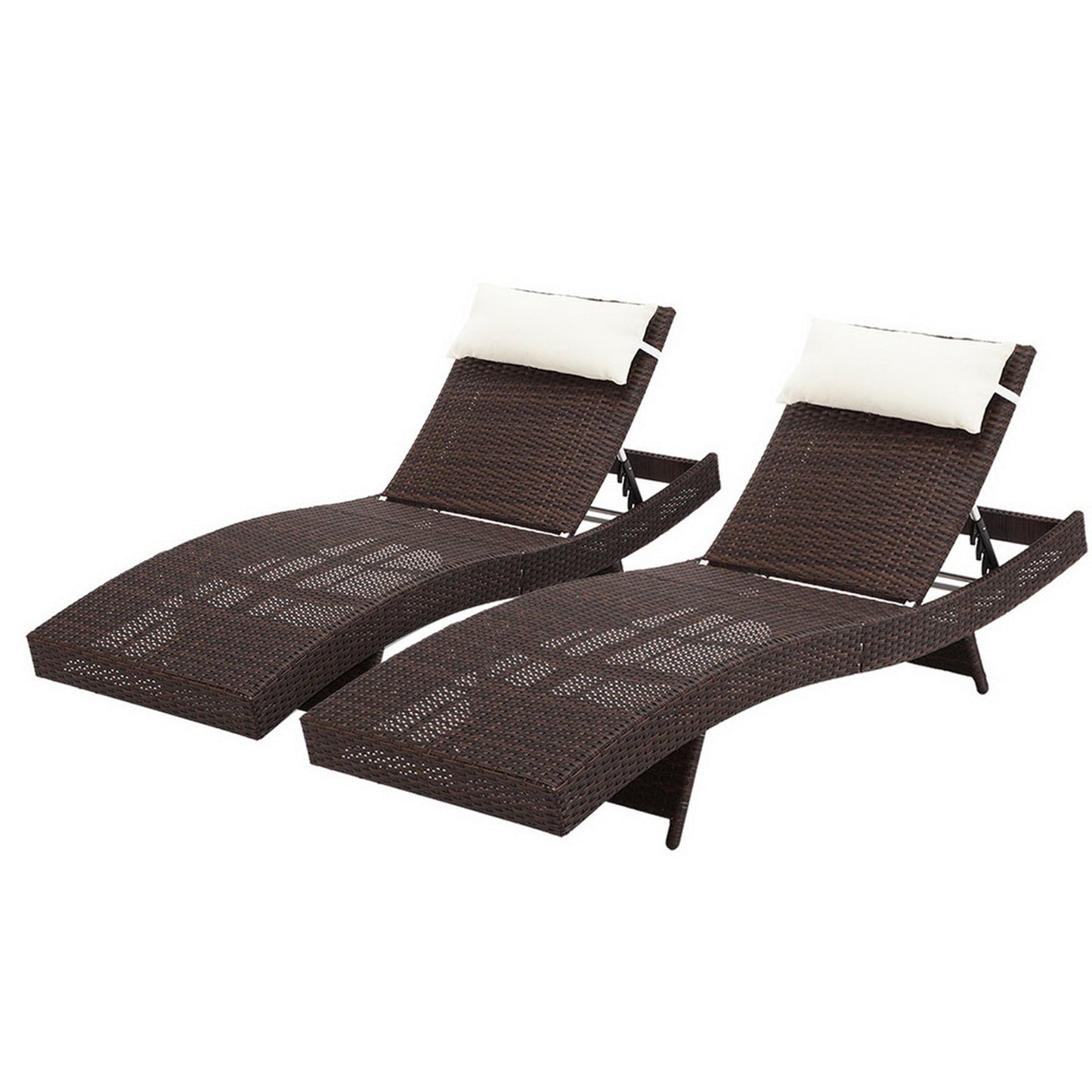 Outdoor Sun Lounge Bed - Set of 2
