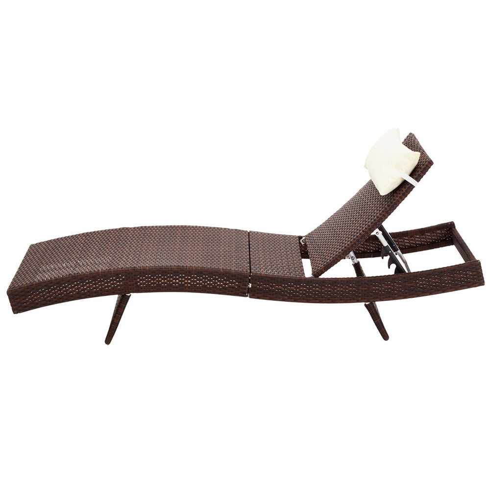 Outdoor Sun Lounge Bed - Set of 2