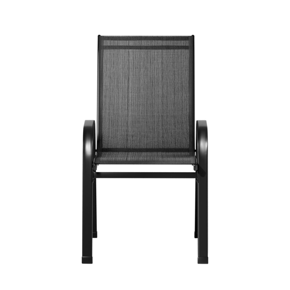 Outdoor Furniture Stackable Chairs Bistro Patio Set - 4x