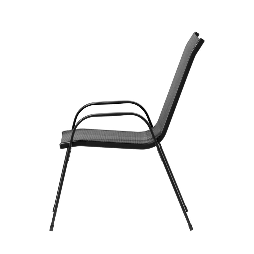 Outdoor Stackable Lounge Bistro Chair Patio Set - 6x