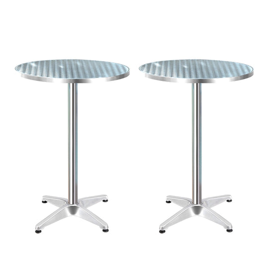 Portable Outdoor Aluminum Bar Table - Set of 2