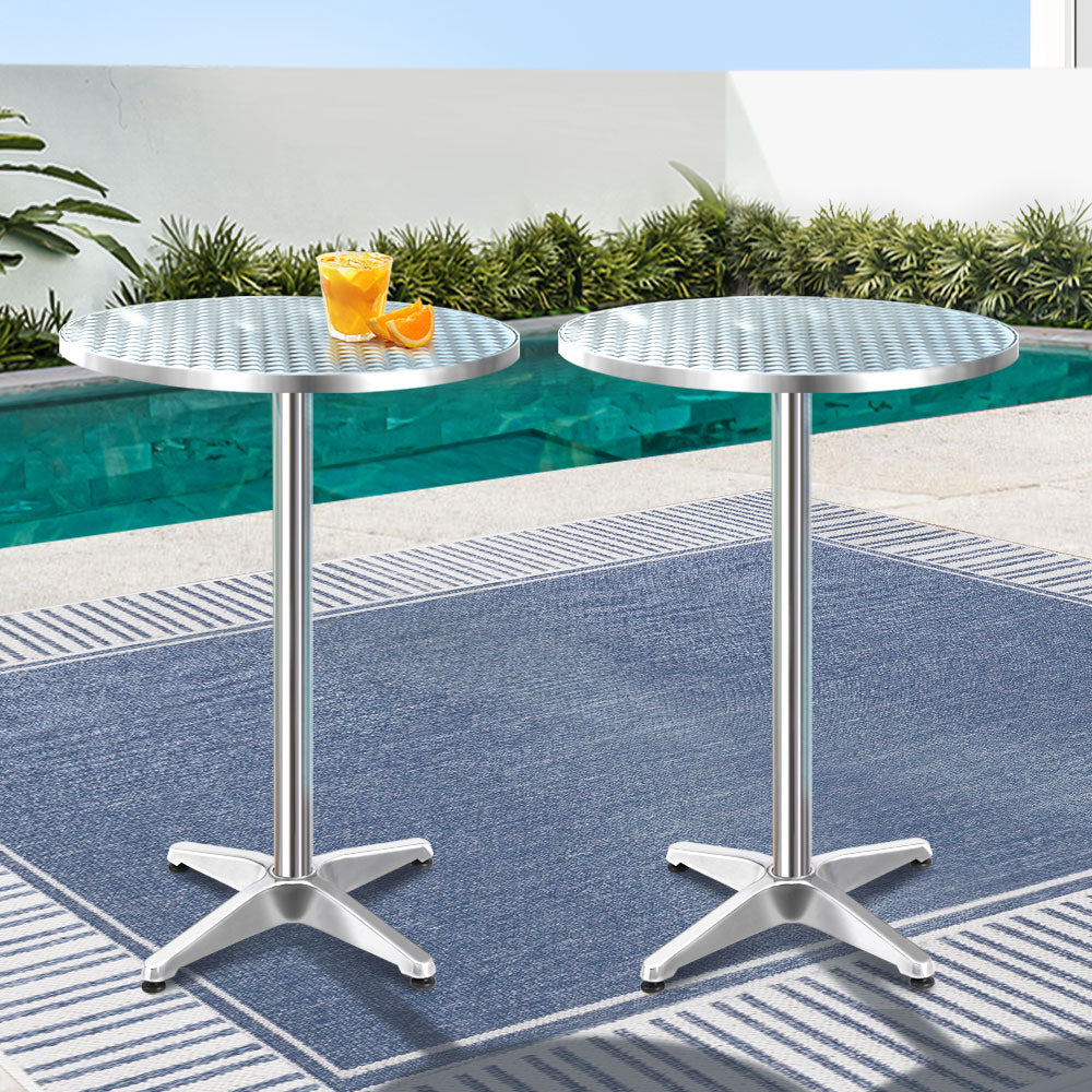 Portable Outdoor Aluminum Bar Table - Set of 2