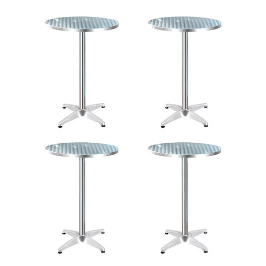 Portable Outdoor Aluminum Bar Table - Set of 4