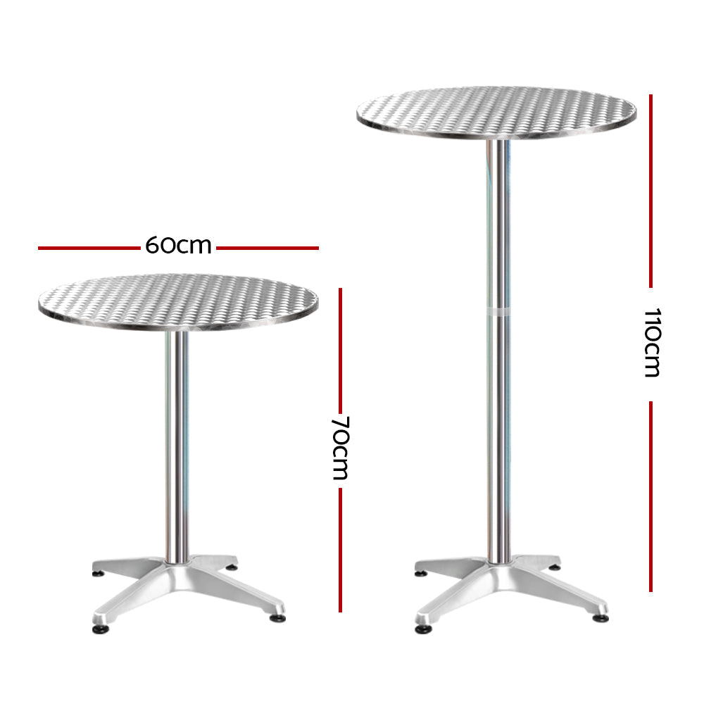Portable Outdoor Aluminum Bar Table - Set of 4
