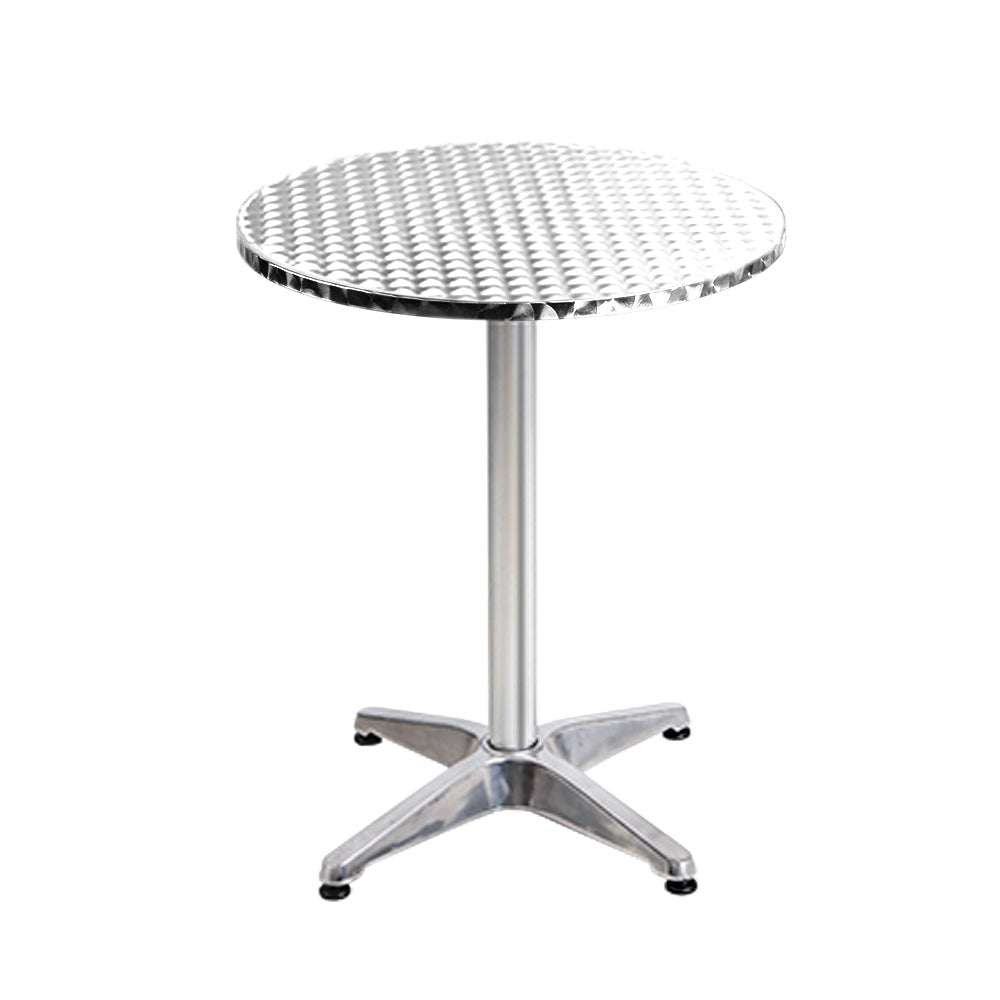 Outdoor Bar Furniture Adjustable Aluminium Cafe Round Table - 6pcs