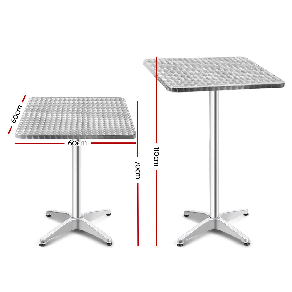 Outdoor Adjustble Square Bar Table - Aluminum