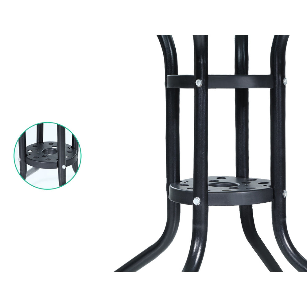 Outdoor Glass Dining and Bar Table Setting - 70cm