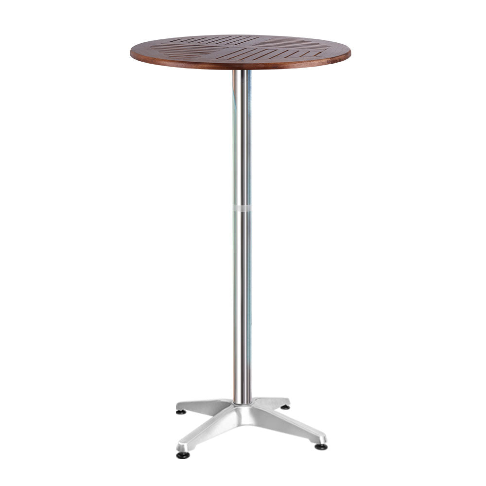 Outdoor Adjustble Round Bar Table - Top Wood