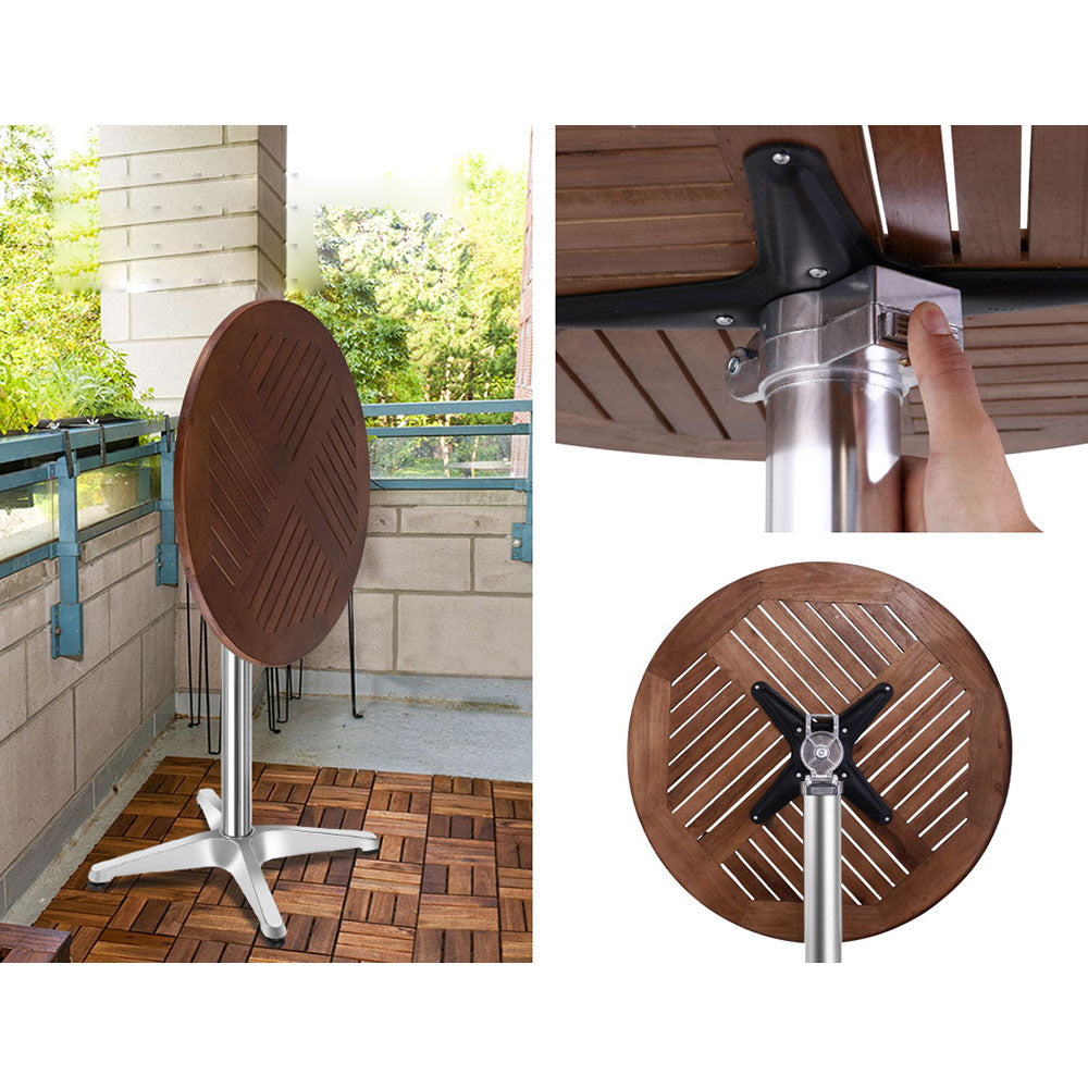 Outdoor Adjustble Round Bar Table - Top Wood