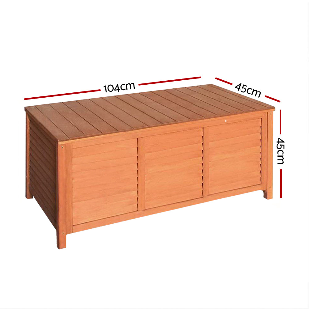 Indoor Outdoor Fir Wood Storage Container Bench Box - 50KG Capacity