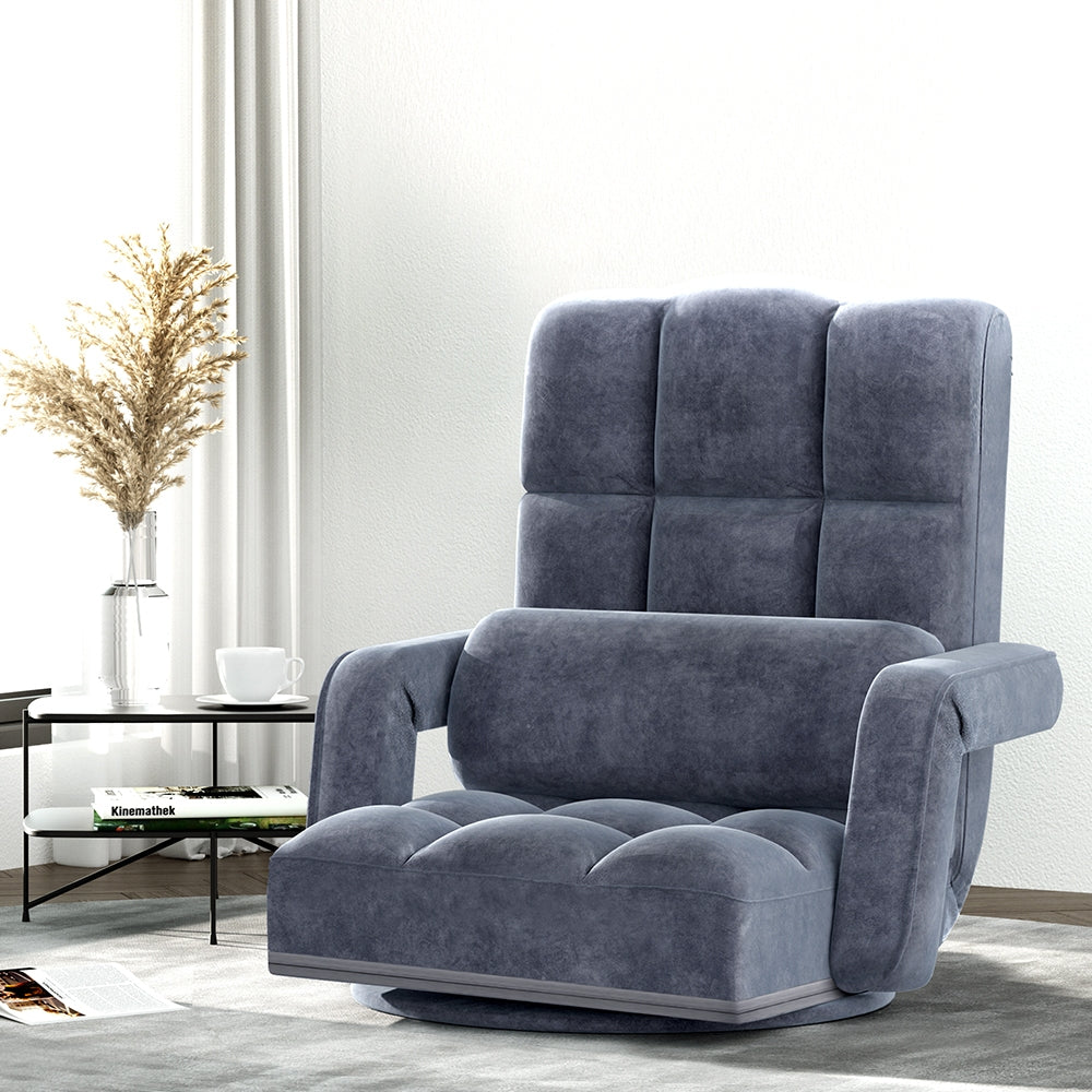 Floor Sofa Bed Lounge Chair Recliner Chaise Chair Swivel Charcoal