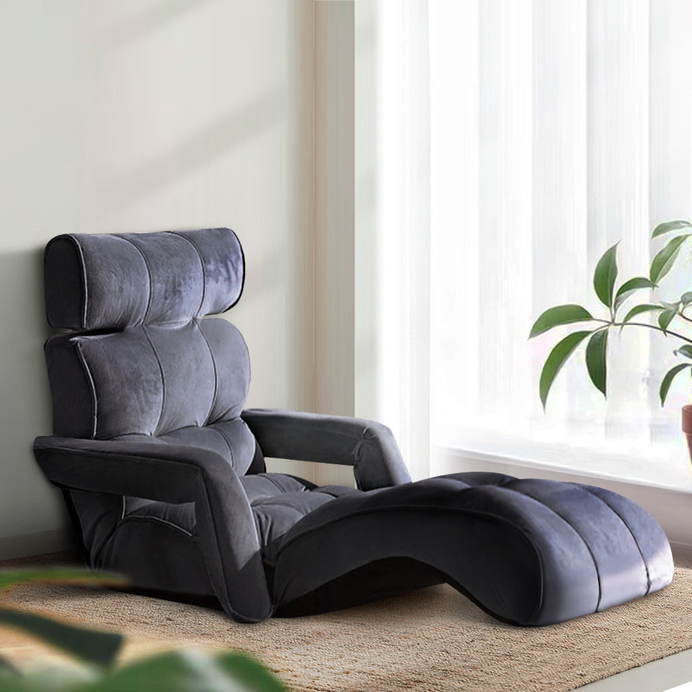 Adjustable Lounge Sofa Bed - Charcoal