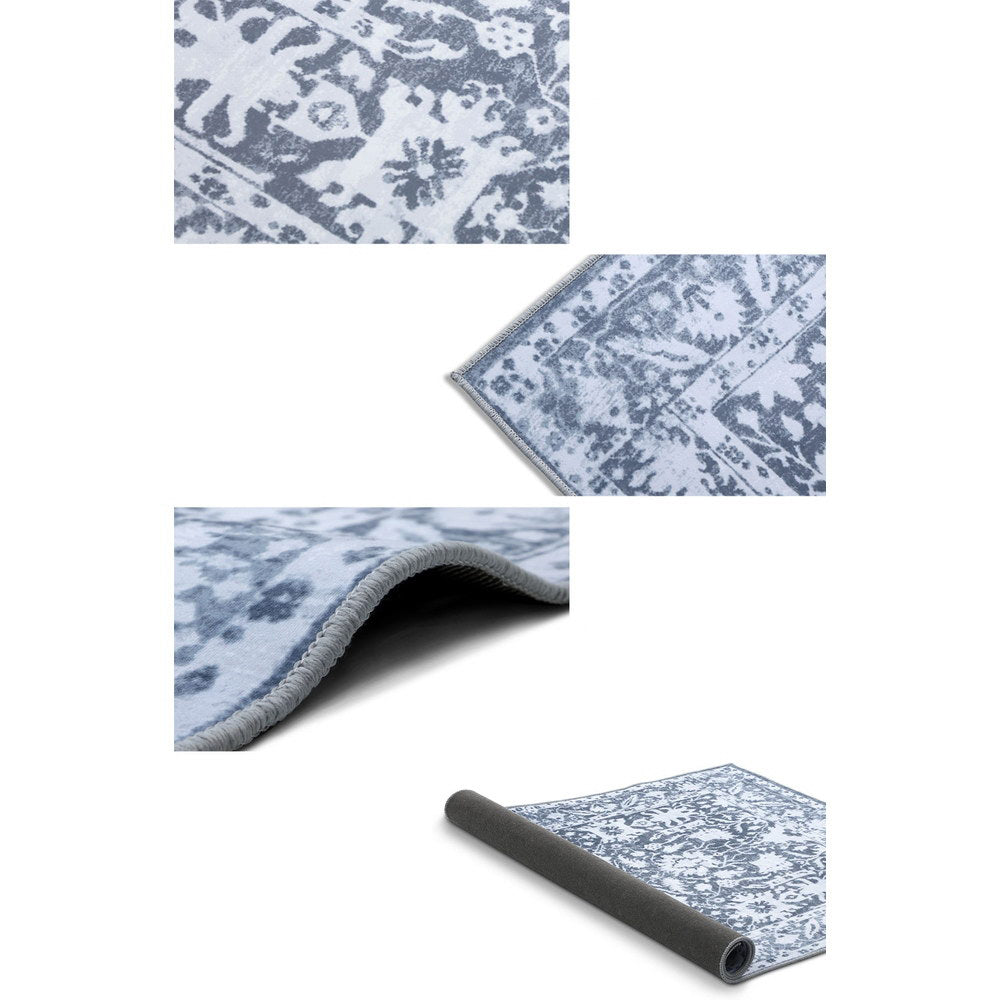 Soft Short Pile Area Floor Rug 200x290 - Blue