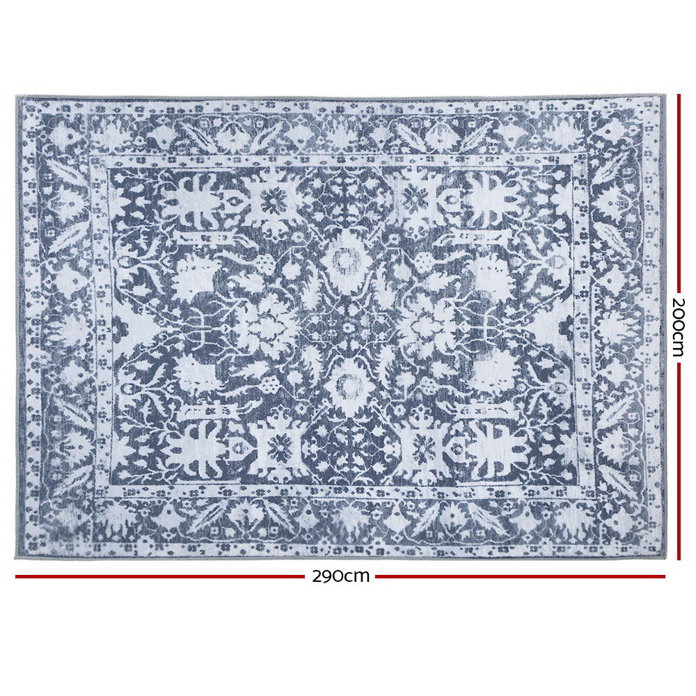 Soft Short Pile Area Floor Rug 200x290 - Blue